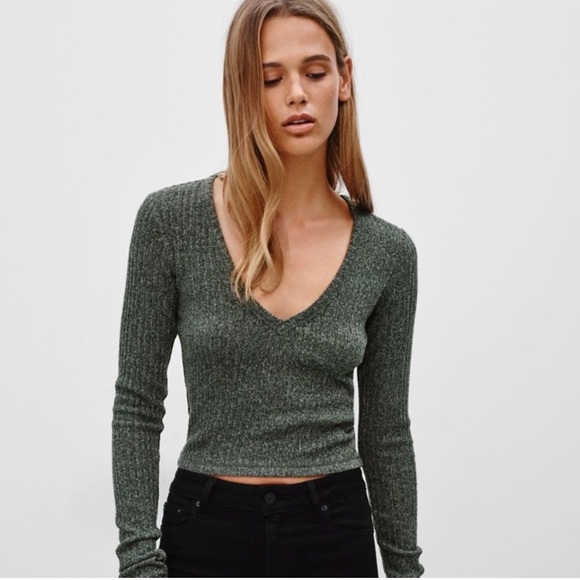 Wilfred Free Bittar Cropped Long Sleeve - Purple - Picture 1 of 8